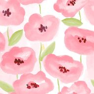 hand drawn watercolor flowers seamless pattern N10