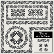 Decorative ornate design elements and brush for illustrator N5