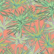 Seamless background with tropical palm leaves