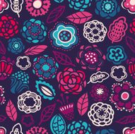 Pattern in vector made of flowers and leaves N2