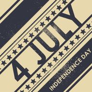 Retro styled card for Fourth July Celebration Grunge background