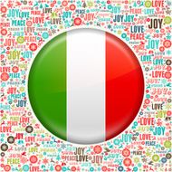 Italina Flag on Holiday Christmas Background Pattern N2