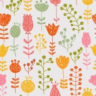 Cute seamless pattern in vector made of flowers N3