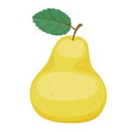 Yellow pear simple cartoon style vector illustration