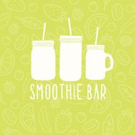 Smoothie bar logo 3 different mason jars
