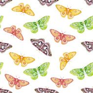 Watercolor butterflies pattern