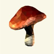 Red Mushroom Low Polygon Vector illustration