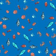 Hand drawn marine pattern
