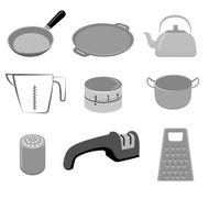 Vector set of kitchen utensils on white background N2