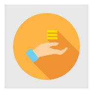 Coin stack on palm