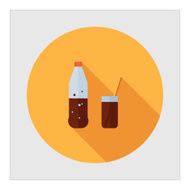 Bottle and glass with cola