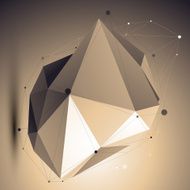 Spatial technological shape polygonal asymmetric wireframe