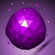 Purple geometric vector abstract 3D complicated lattice object