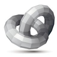 3D vector abstract design object polygonal complicated figure