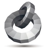 Vector complicated 3d figure modern digital technology style