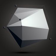 Spatial vector monochrome digital object 3d technology figure