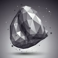 Triangular abstract grayscale 3D illustration vector object