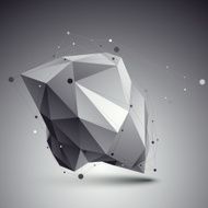 Geometric monochrome polygonal structure with wire mesh modern