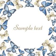Template for the text Water color butterflies Vector