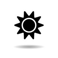 Sun black shape icon vector illustration eps10 on white background