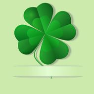 Green shamrock four leaf clover vector illustration
