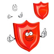 Cartoon protective red shield character