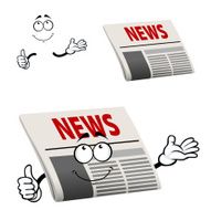 Newspaper character with news headline