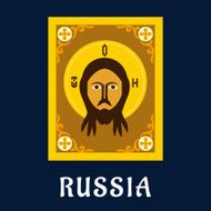 Jesus Christ icon in russian traditional style