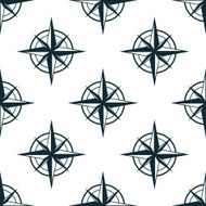 Seamless pattern with nautical compasses