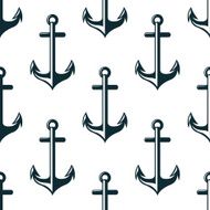Retro nautical anchors seamless pattern