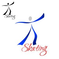 Male dancer skating abstract symbol