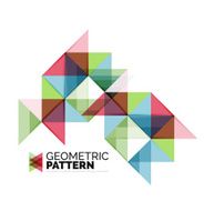 Geometric triangle mosaic pattern element isolated on white N51