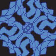 Blue and Black Kaleidoscope Pattern