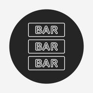 Bar shop sign line icon