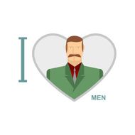 I love men Male and symbol of heart N2