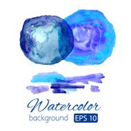 Watercolor blue abstract circles pattern with copy space