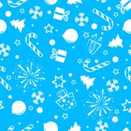 Christmas seamless background blue