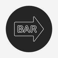 Bar shop sign line icon N5