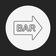 Bar shop sign line icon N7