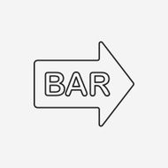 Bar shop sign line icon N8