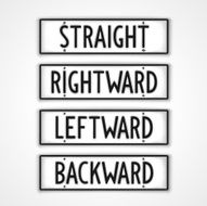 Signpost directions to the four sides