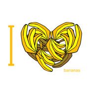 I love bananas Symbol of heart