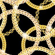 Gold Chain Jewelry Seamless Pattern Background Vector Illustrat N4