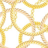 Gold Chain Jewelry Seamless Pattern Background Vector Illustrat N5