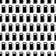 Black and white seamless pattern with gas stations signs