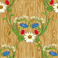 Heart-shaped flowers seamless pattern