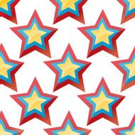 Background with colorful stars on white