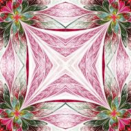 Symmetrical flower pattern in stained-glass window style N2