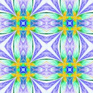Symmetrical flower pattern in stained-glass window style N3