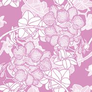 Seamless pattern with flowers orchids N11